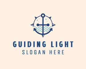 Sea Navigation Compass logo design