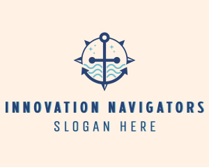 Sea Navigation Compass logo design