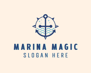 Sea Navigation Compass logo design