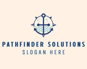 Sea Navigation Compass logo design