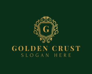 Golden Royalty Shield logo design