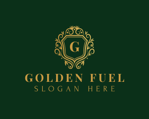 Golden Royalty Shield logo design