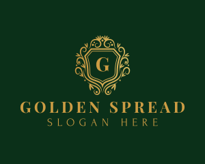 Golden Royalty Shield logo design