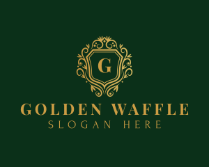 Golden Royalty Shield logo design