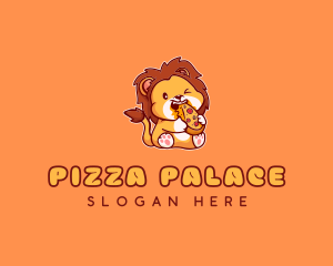 Cute Pizza Lion logo design