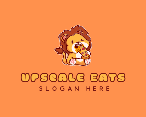 Cute Pizza Lion logo design