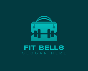 Dumbbell Shopping Bag logo design