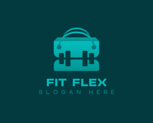 Dumbbell Shopping Bag logo design