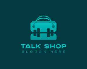 Dumbbell Shopping Bag logo design