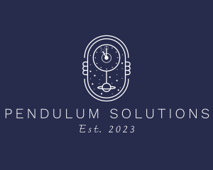 Space Pendulum Clock logo design