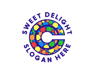 Sweet Candy Lollipop Letter C logo