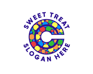 Sweet Candy Lollipop Letter C logo