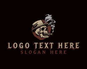 Skull Smoking Cigar logo