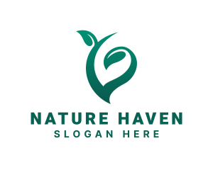 Natural Organic Leaf logo design