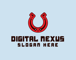 Digital Horseshoe Circuit logo design