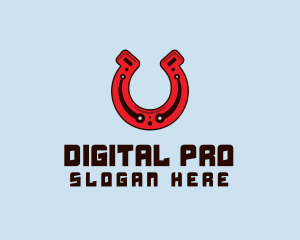 Digital Horseshoe Circuit logo design