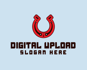 Digital Horseshoe Circuit logo design