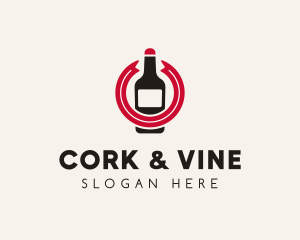 Wine Liquor Bottle  logo design