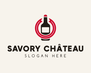 Wine Liquor Bottle  logo design