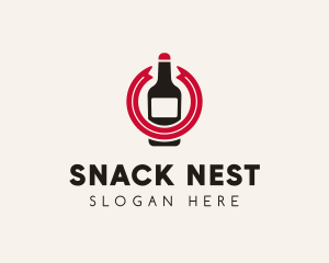 Wine Liquor Bottle  logo design