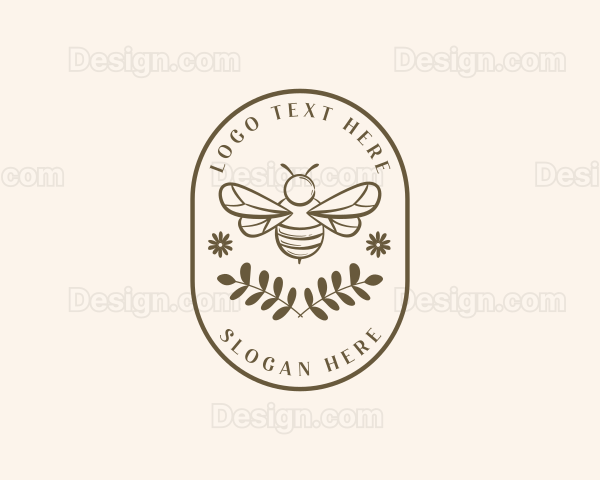 Floral Honey Bee Logo