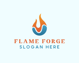 Ice Fire Hvac logo design