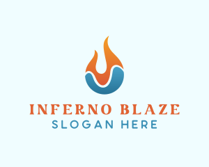 Ice Fire Hvac logo design