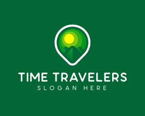 Tourism Mountain GPS Travel logo design