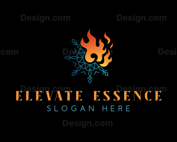 Snowflake Fire Flame Logo