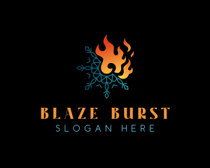 Snowflake Fire Flame logo design