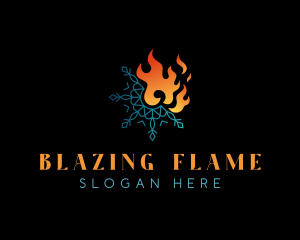 Snowflake Fire Flame logo design