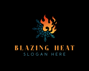 Snowflake Fire Flame logo design