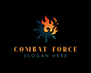 Snowflake Fire Flame logo