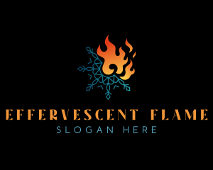 Snowflake Fire Flame logo design