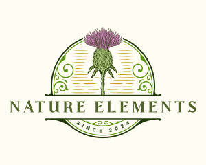 Dune Thistle Flower Nature logo design