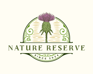 Dune Thistle Flower Nature logo design