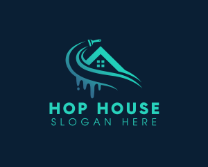 House Roof Paint  logo design