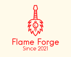 Red Flame Guitar logo design