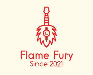 Red Flame Guitar logo design