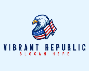 Patriot Eagle Flag logo design