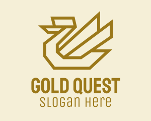 Gold Geometric Swan  logo design