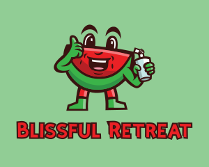 Watermelon Juice Cartoon logo