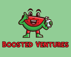 Watermelon Juice Cartoon logo design