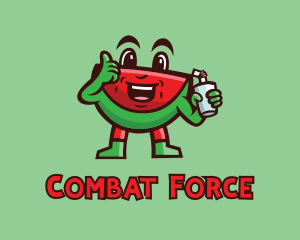 Watermelon Juice Cartoon logo