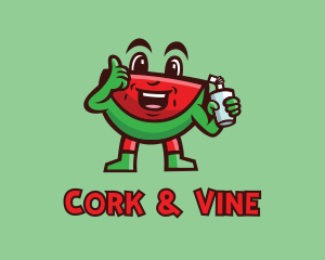 Watermelon Juice Cartoon logo design