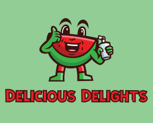 Watermelon Juice Cartoon logo design