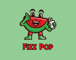 Watermelon Juice Cartoon logo design