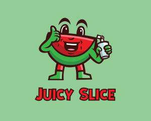 Watermelon Juice Cartoon logo design