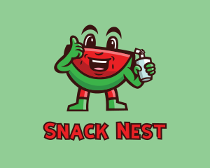 Watermelon Juice Cartoon logo design