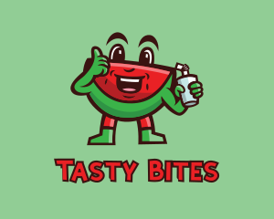 Watermelon Juice Cartoon logo design